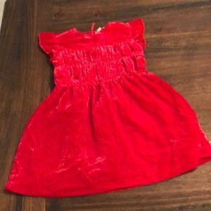Girl’s Red Velvet Dress